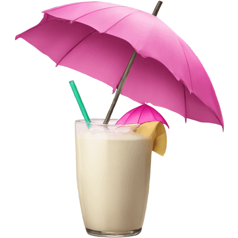 coconut drink with pink umbrella emoji