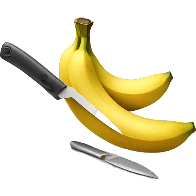 a banana being cut by a knife emoji