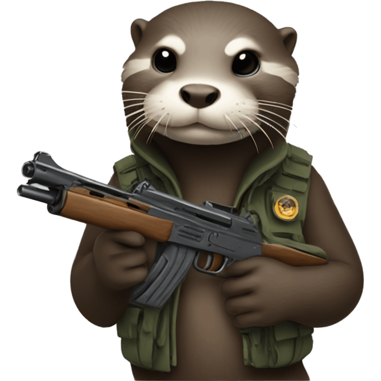 Otter with a gun  emoji