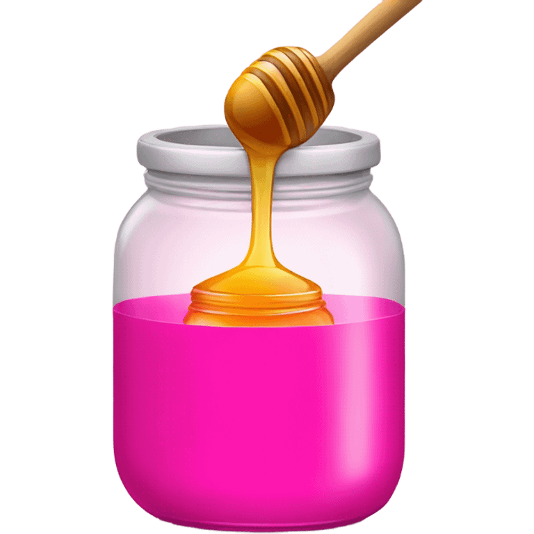 Hot pink jar of honey with wand  emoji