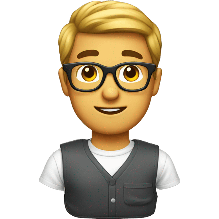 Nerd with thick glasses and pocket protector emoji