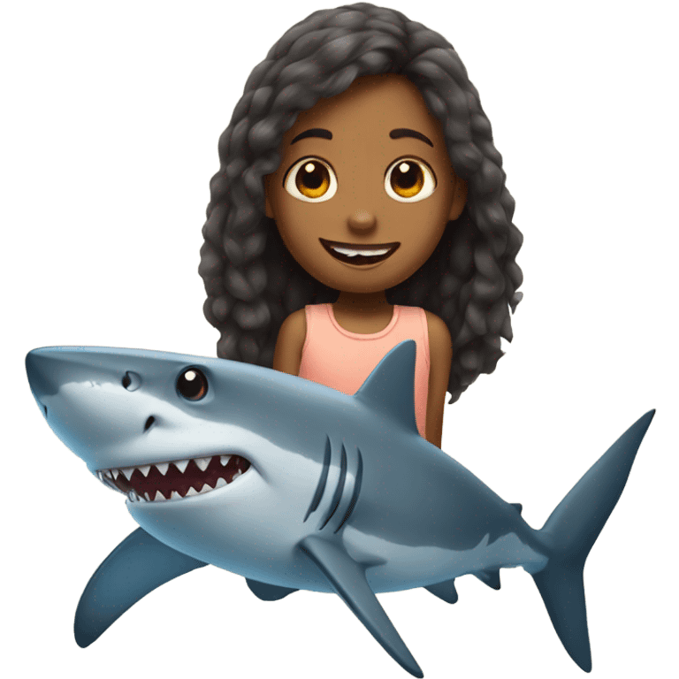 Shark with a little girl  emoji