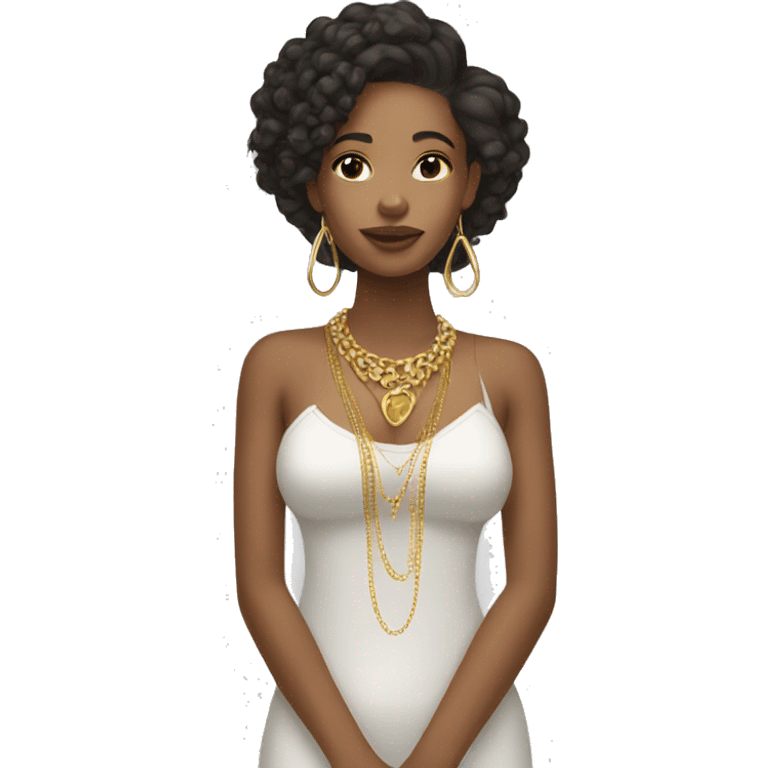 Mixed Girl with gold jewellery emoji