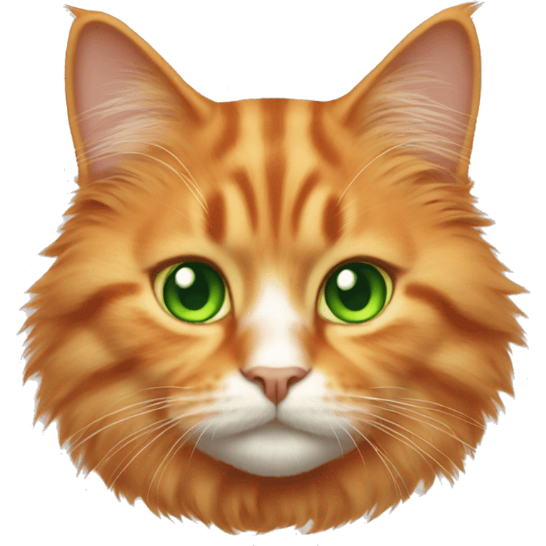 Fluffy orange cat with green eyes  emoji