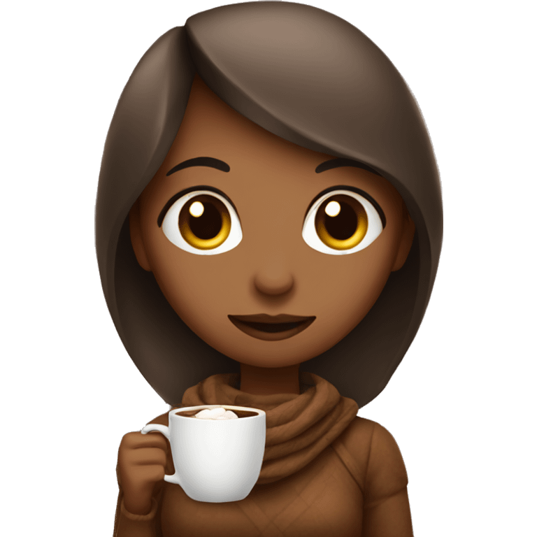 Girl with hot coco emoji