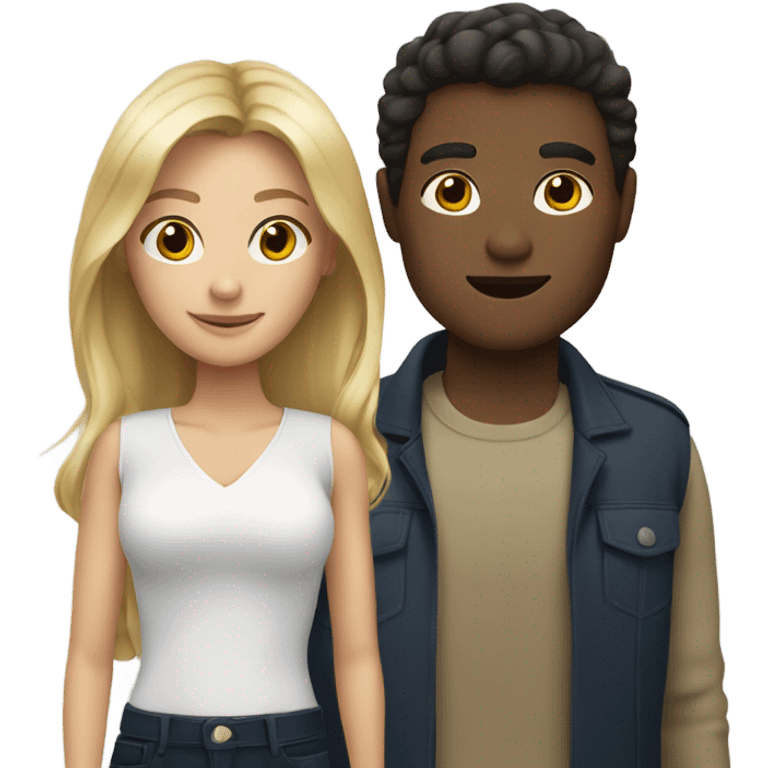 A brunette woman, a dark blonde woman and a blonde man emoji