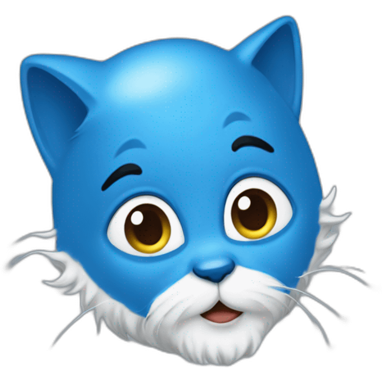 Smurf with cat blue head emoji