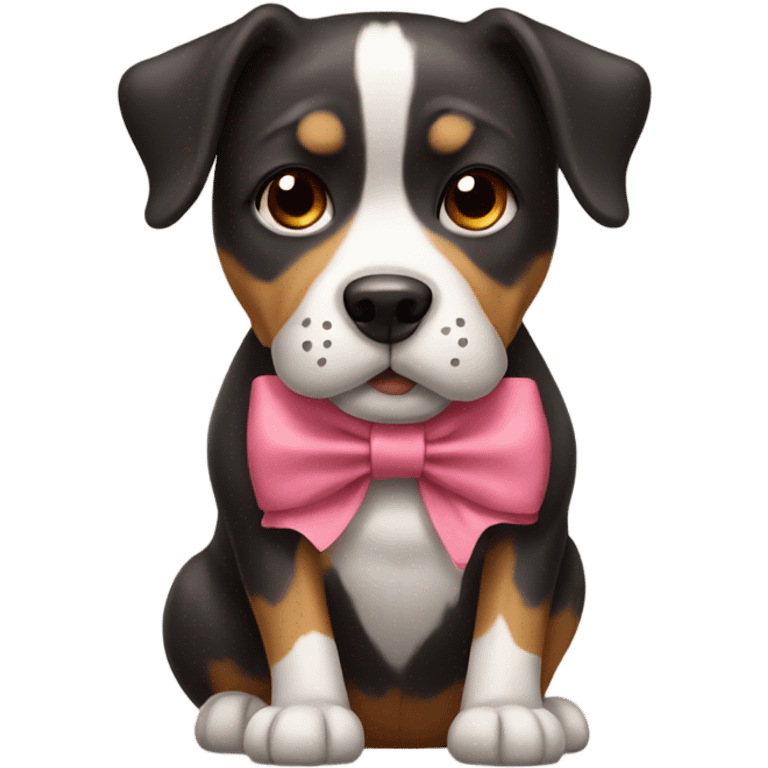 Dog wearing a bow emoji