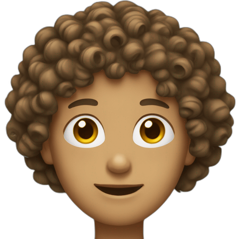 Personne with curly hair and small eyes  emoji