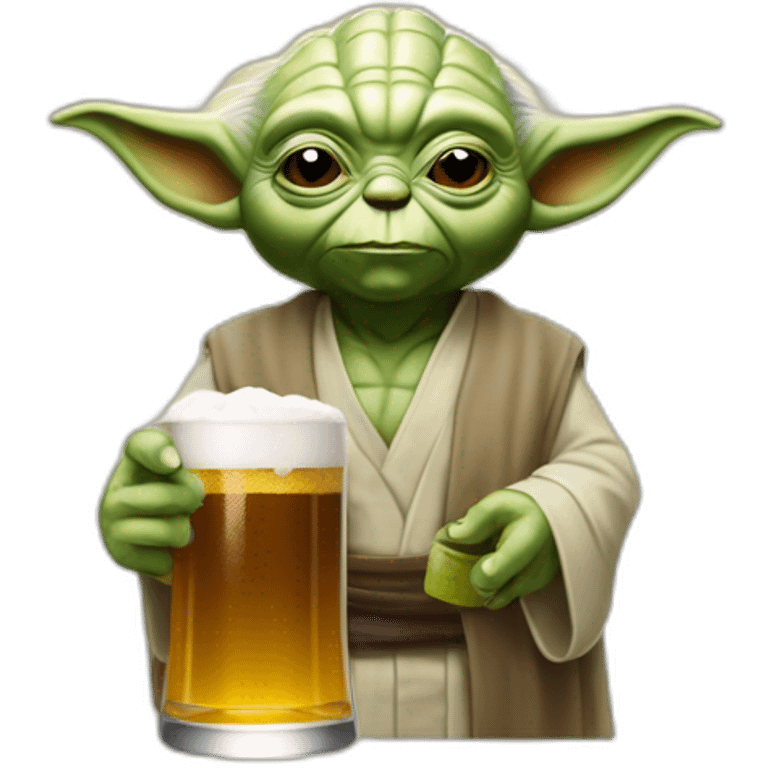 Maitre yoda qui boit une biere emoji