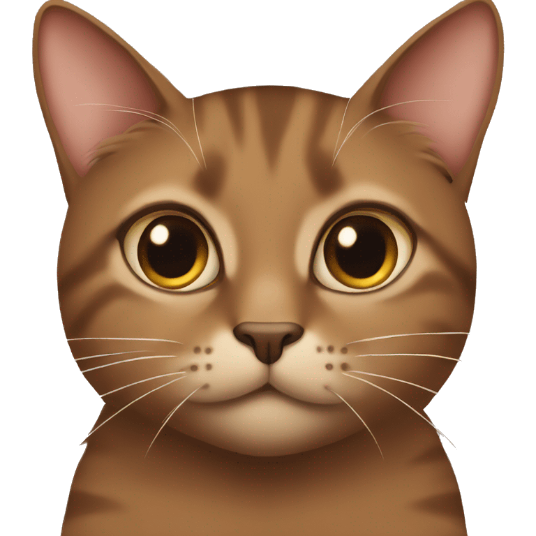 Portrait of a brown cat with long eyelashes emoji