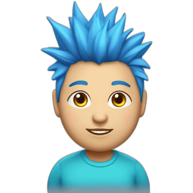 Older fat lesbian Chilean very short spiky bright blue hair emoji