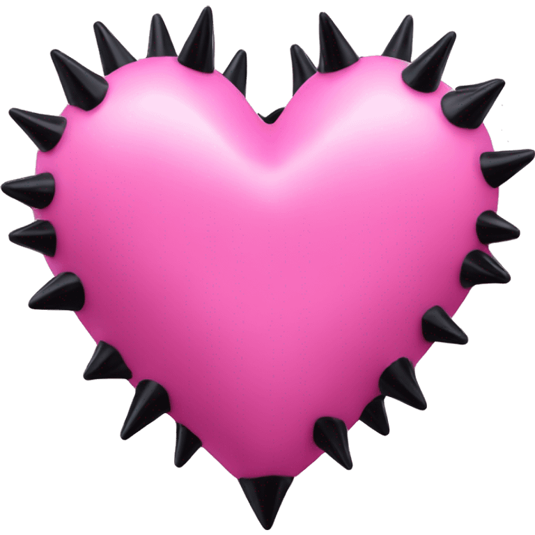 One-big-pink-heart-with-black-spikes emoji