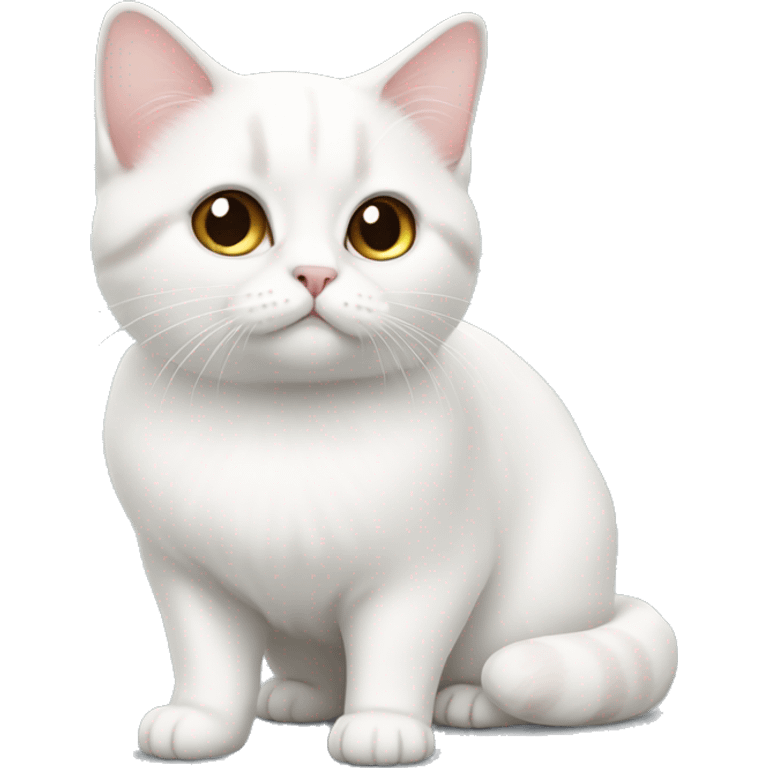 White munchkin cat standing emoji