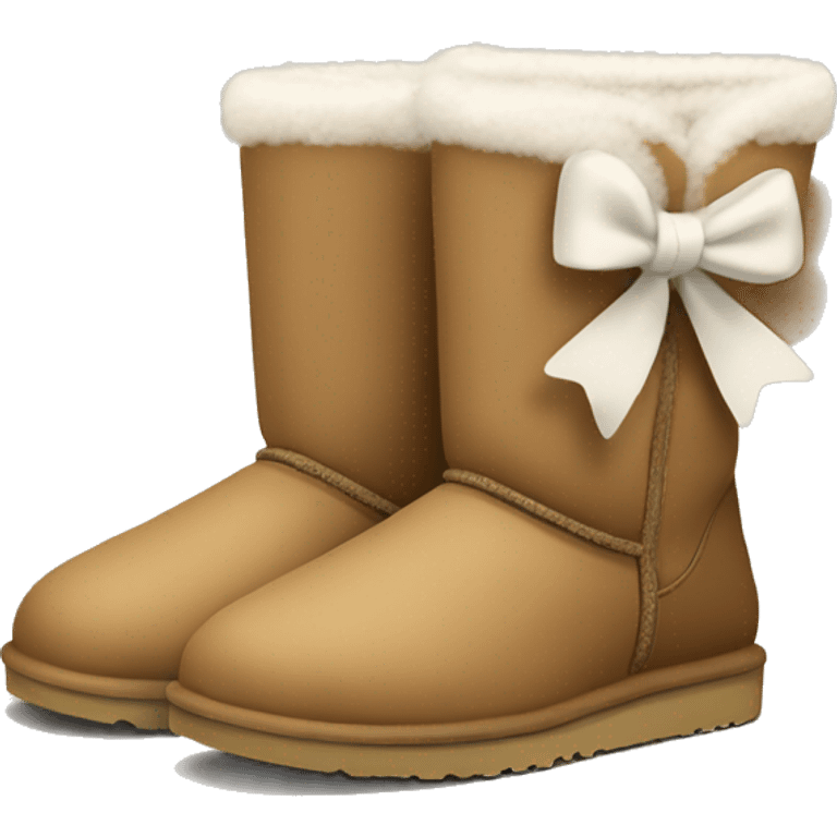 Ugg boots with white bow on the side  emoji