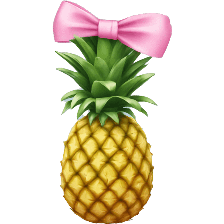 ￼Pineapple with pink bow  emoji