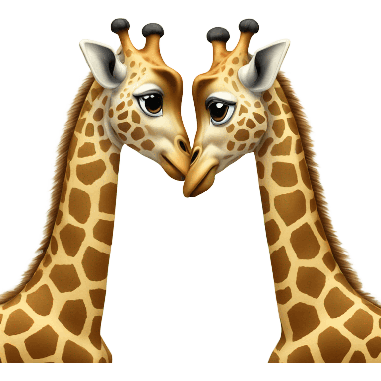 2 giraffes making a heart emoji