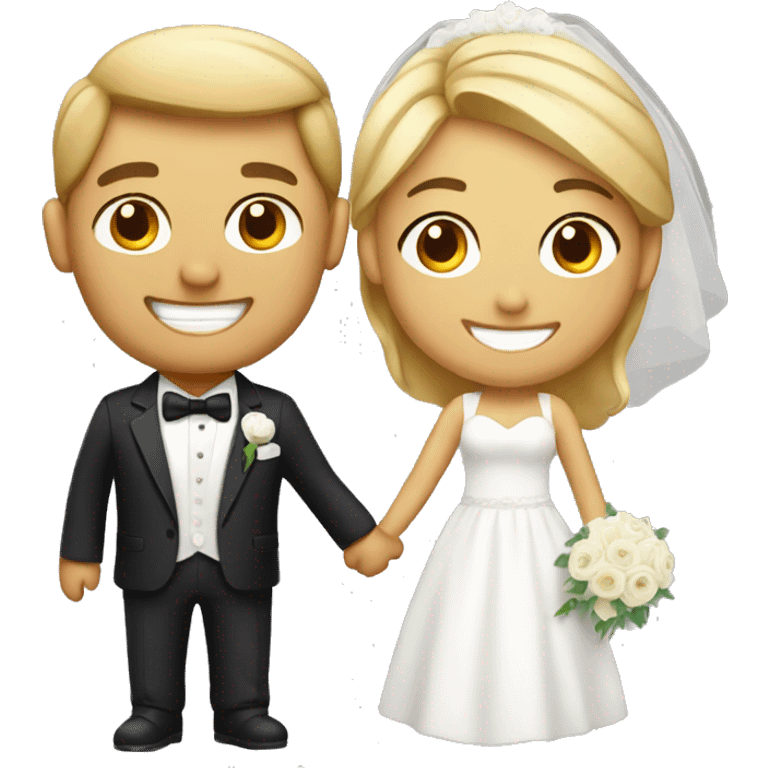 Smiling groom and bride emoji