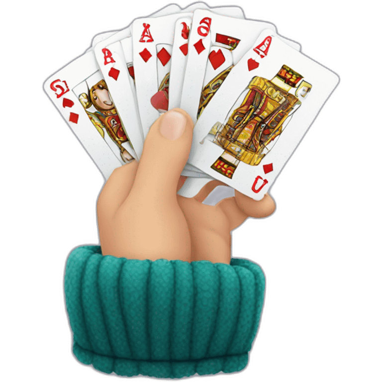 hand with cards emoji