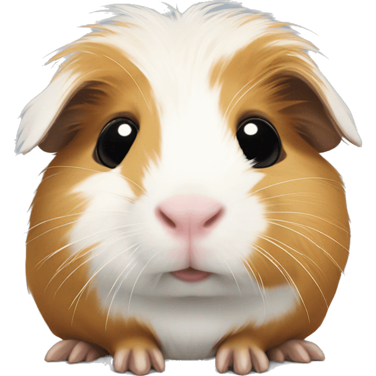 Guinea pig with white fur covering eyes emoji