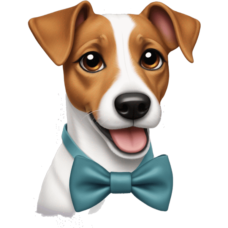 jack russell terrier wearing a bow tie  emoji