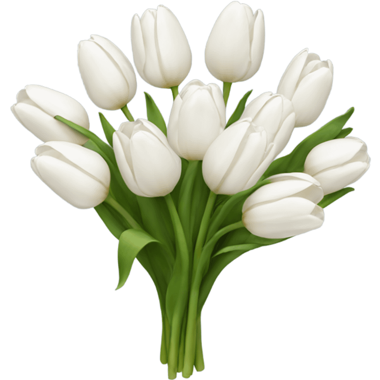 white tulip bouquet  emoji