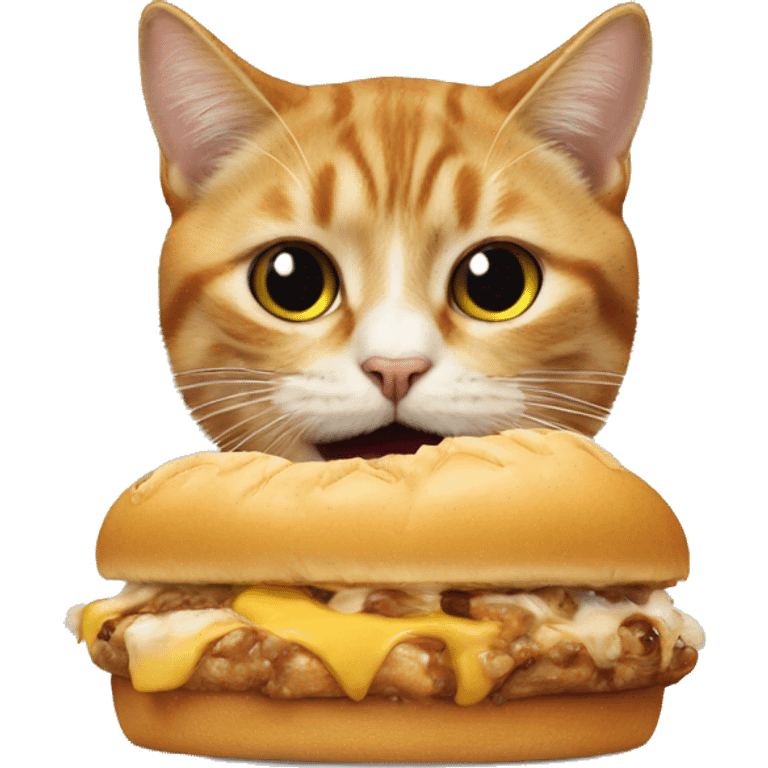 Cat eating mc donal emoji