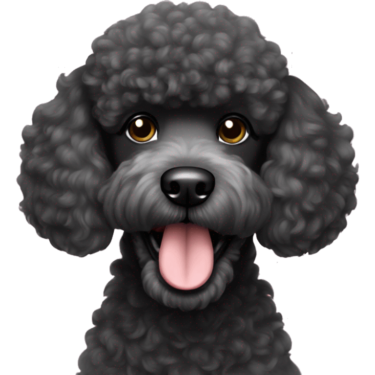 Black happy poodle  emoji