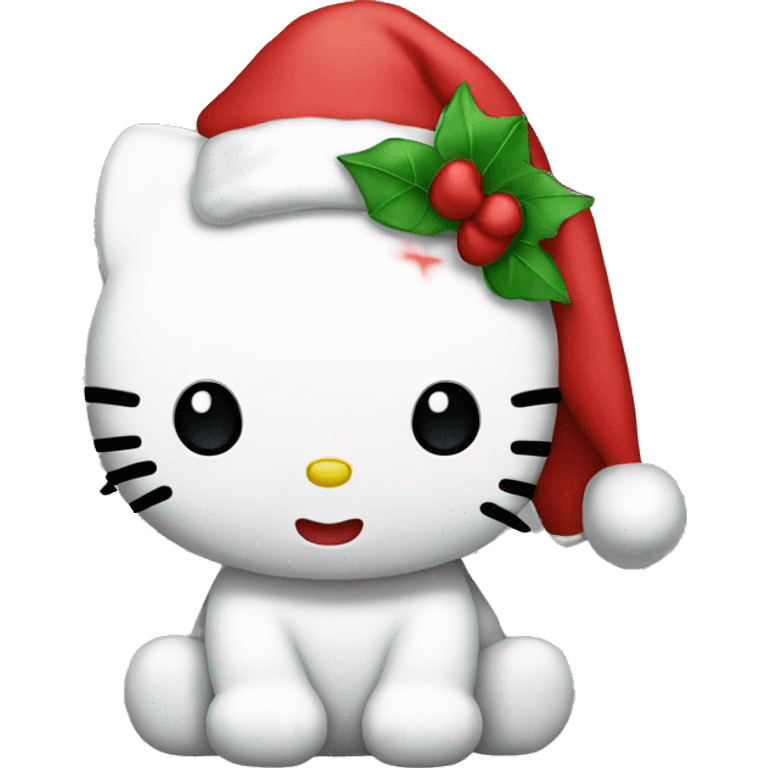 Hello kitty with a Santa hat emoji