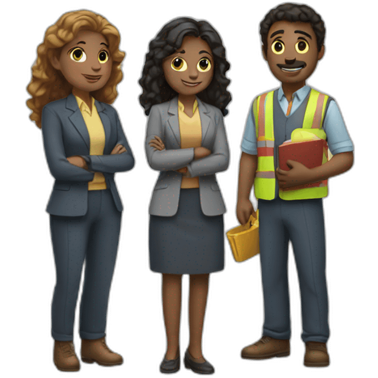 a group of three people working together emoji