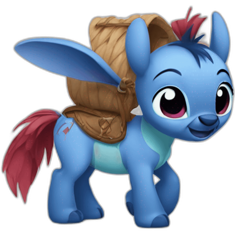 Stitch sur un poney emoji