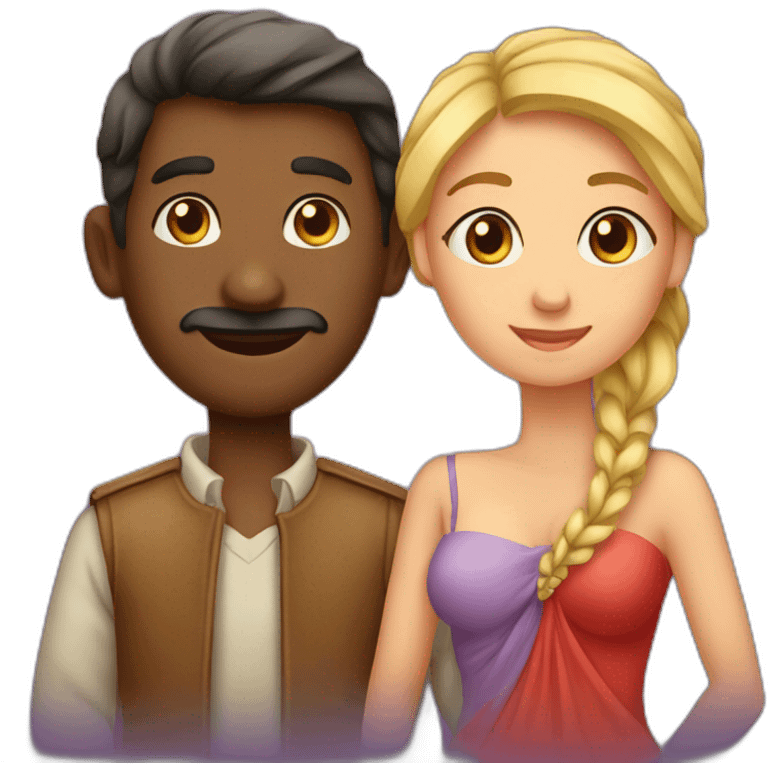 A love story between a man and a woman on different hemisphere emoji