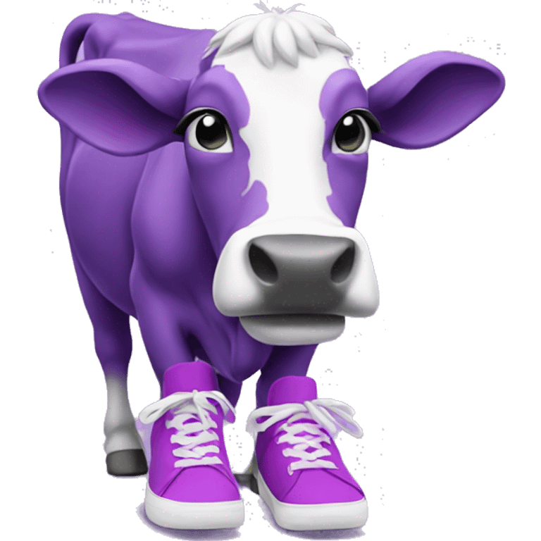 Purple cow in sneakers emoji