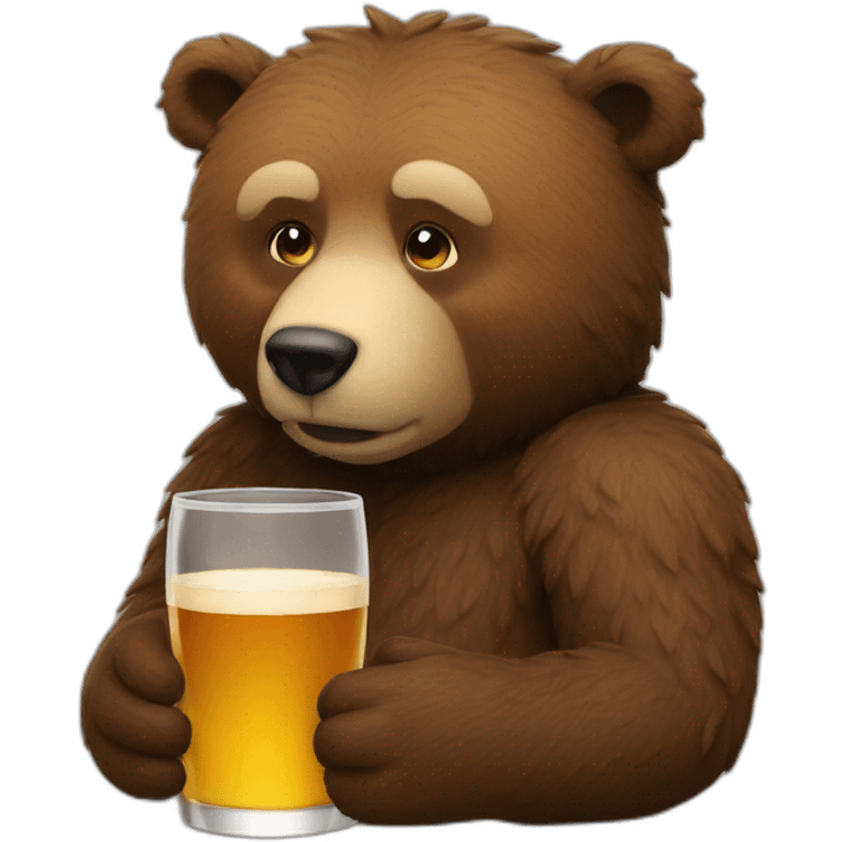 Wednesday drinking a bear emoji