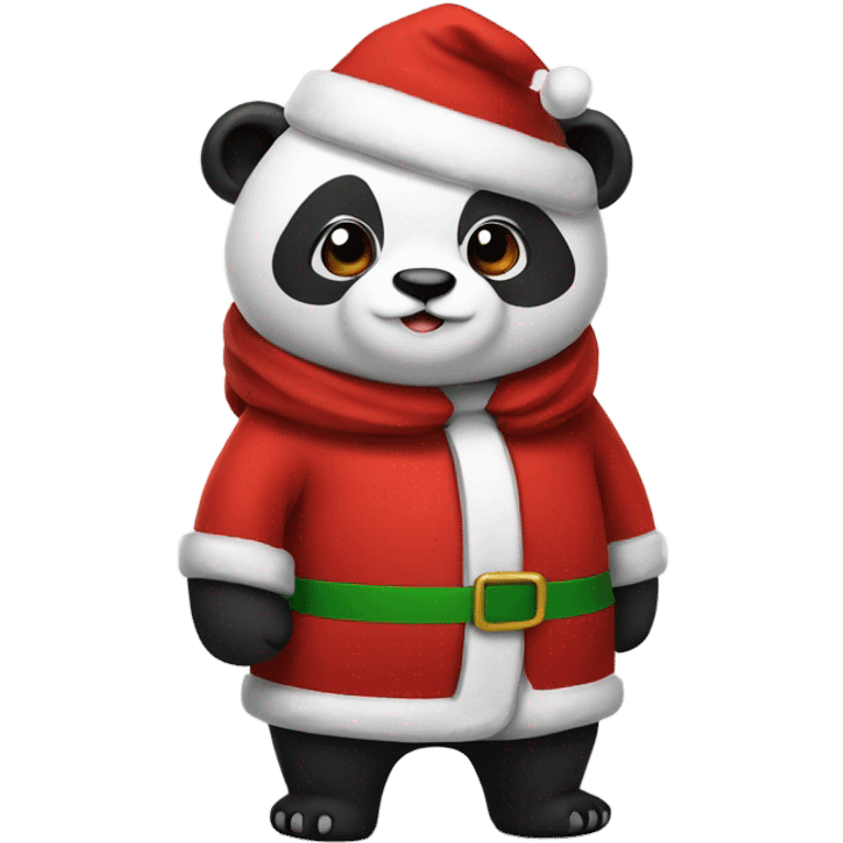 Panda wearing santa dress emoji