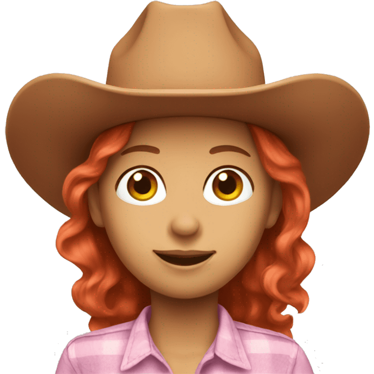 redhead wearing pink cowboy hat  emoji