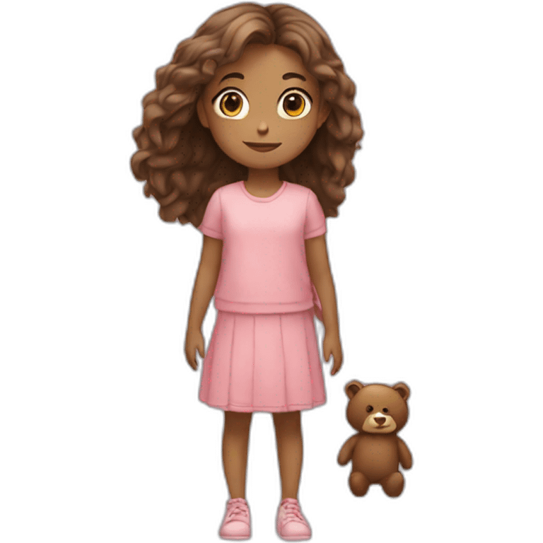 girl next to bear emoji