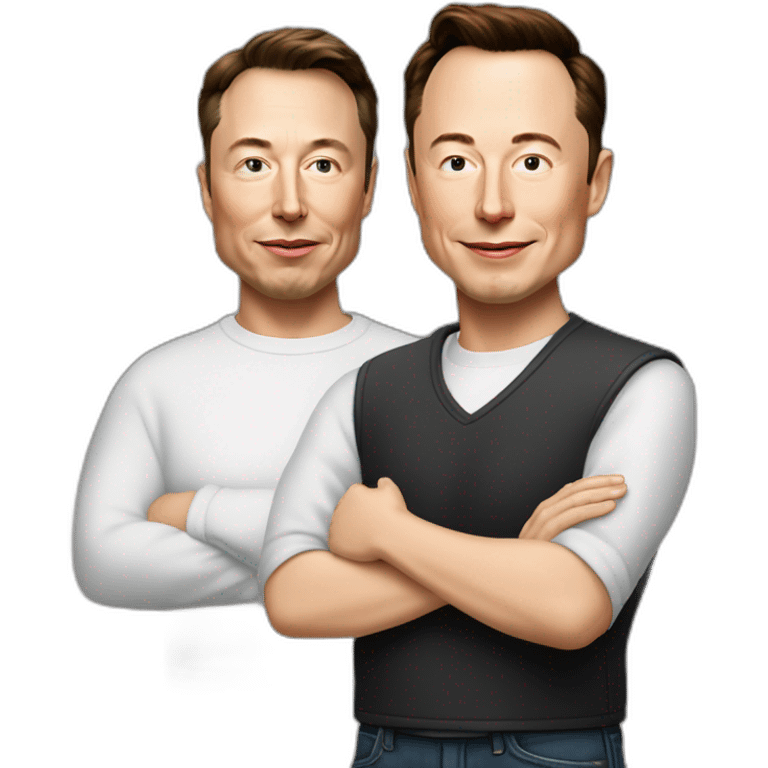 Texte avec écrit elevetagen avec Elon musk et plein de milliardaires derrière emoji