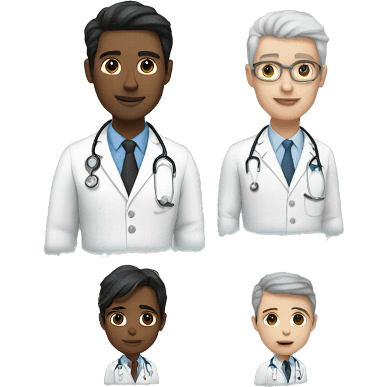 doctor, white skin, black hair, without stethoscope emoji