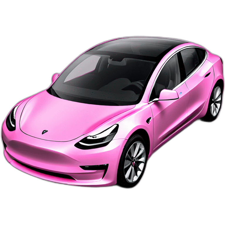 Pink Tesla model 3 emoji