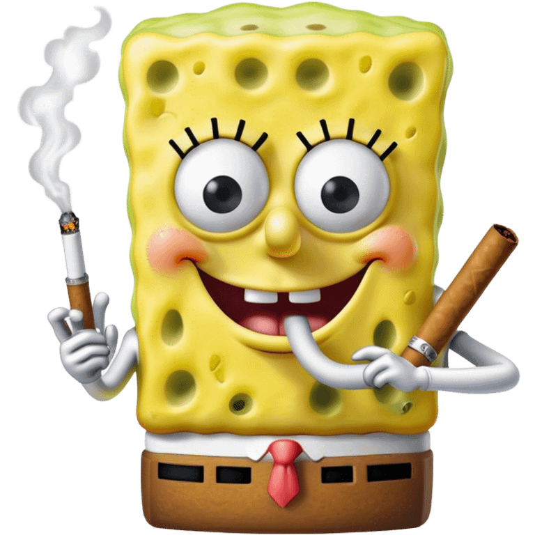 SpongeBob smoking blunt  emoji