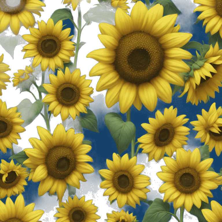 blue and yellow sunflower emoji