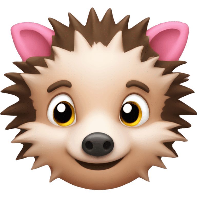 hedgehog, one ear brown, the second ear pink emoji