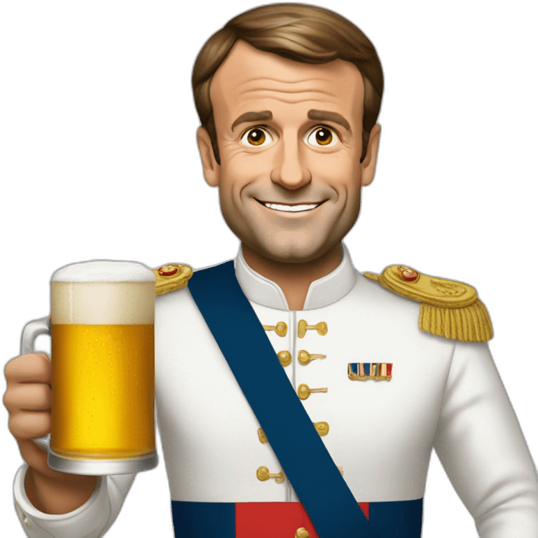 emmanuel macron with beer emoji