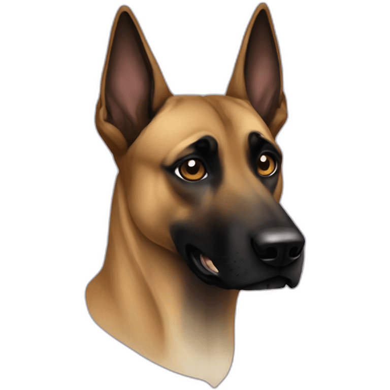 malinois dog with ghost face emoji