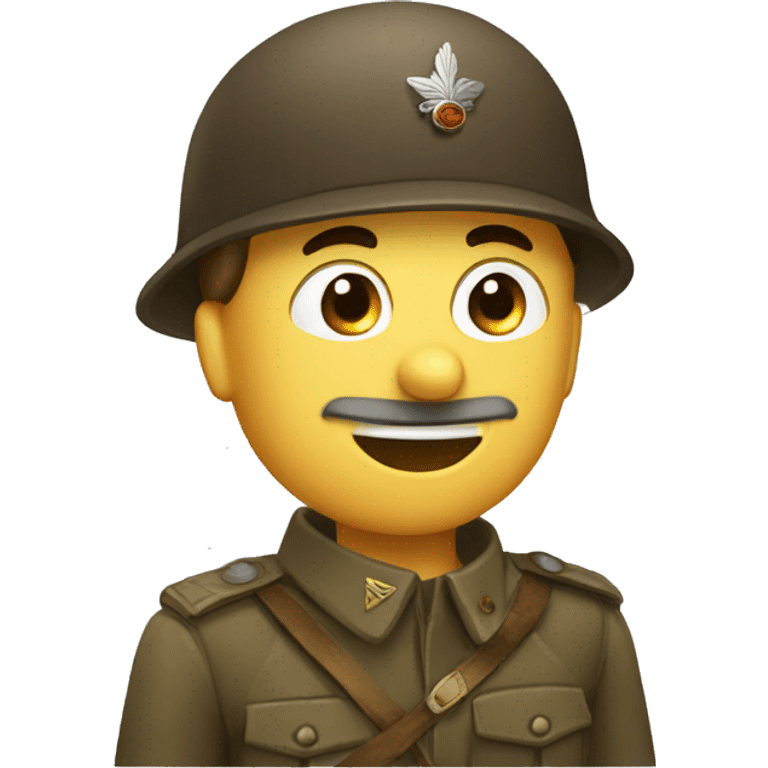 a saluting emoji with a brown german soldier cap emoji