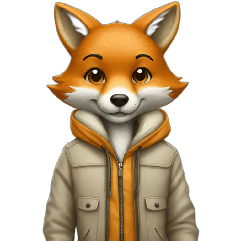 fox with a jacket emoji