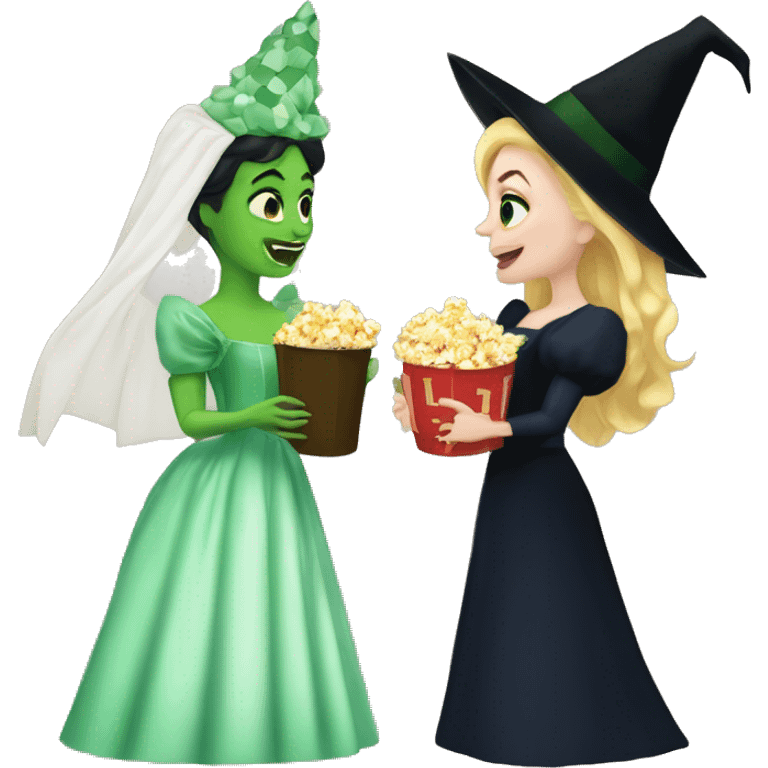 Glinda and elphaba eating popcorn  emoji