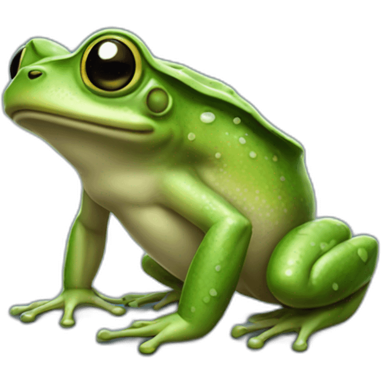 realistic full body rain frog emoji