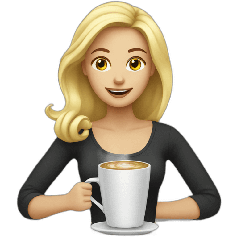 blonde woman making coffee emoji